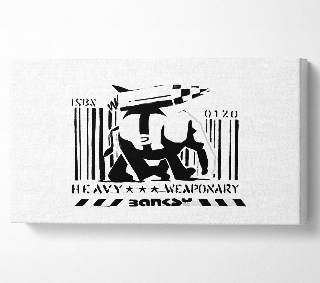  A Canvas Print of Banksy Heavy Weaponary White Canvas Print