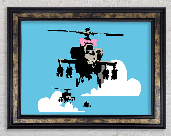 Hellicopter Bow Blue Framed Print