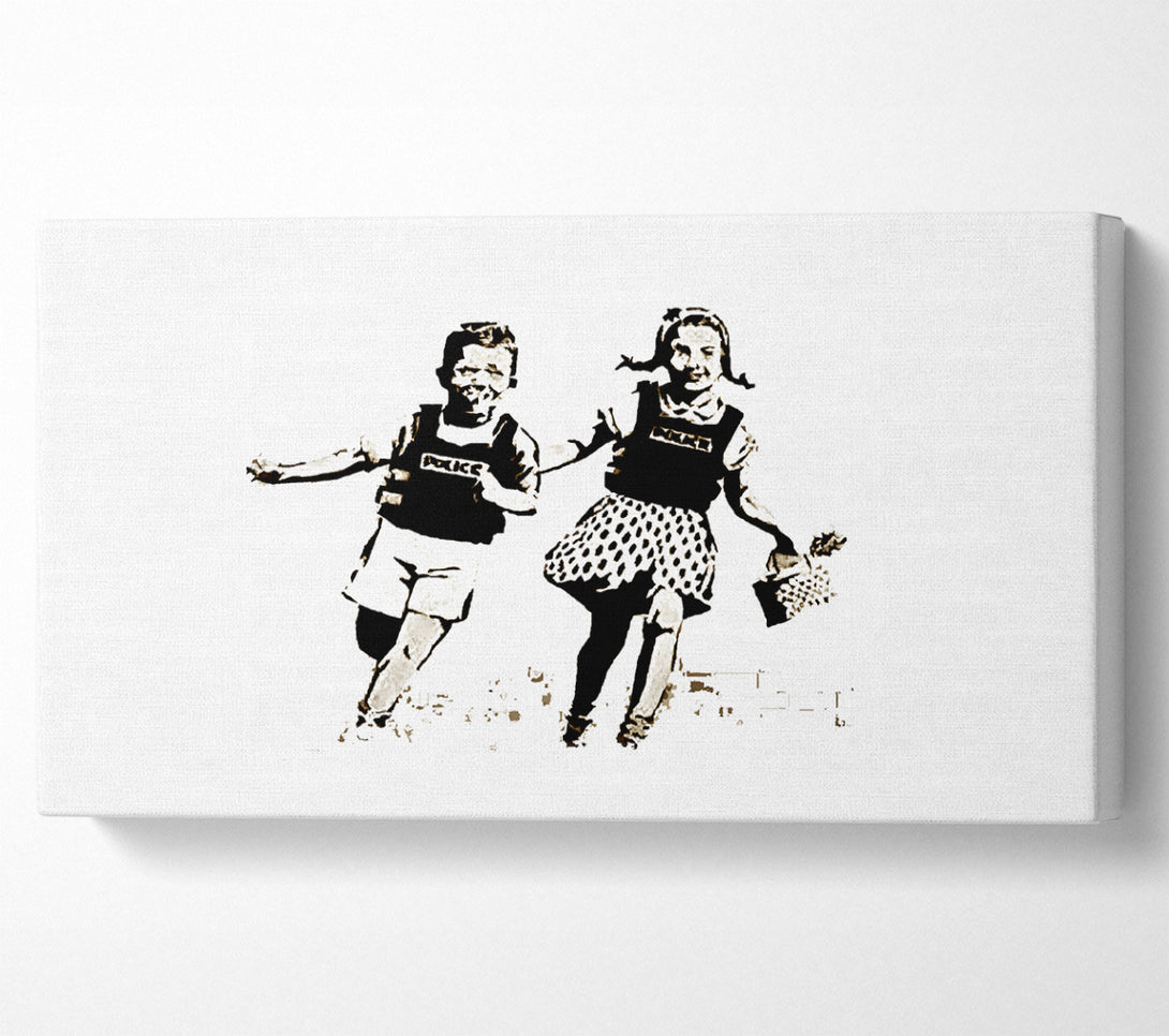  A Canvas Print of Banksy Jack And Jill White Canvas Print