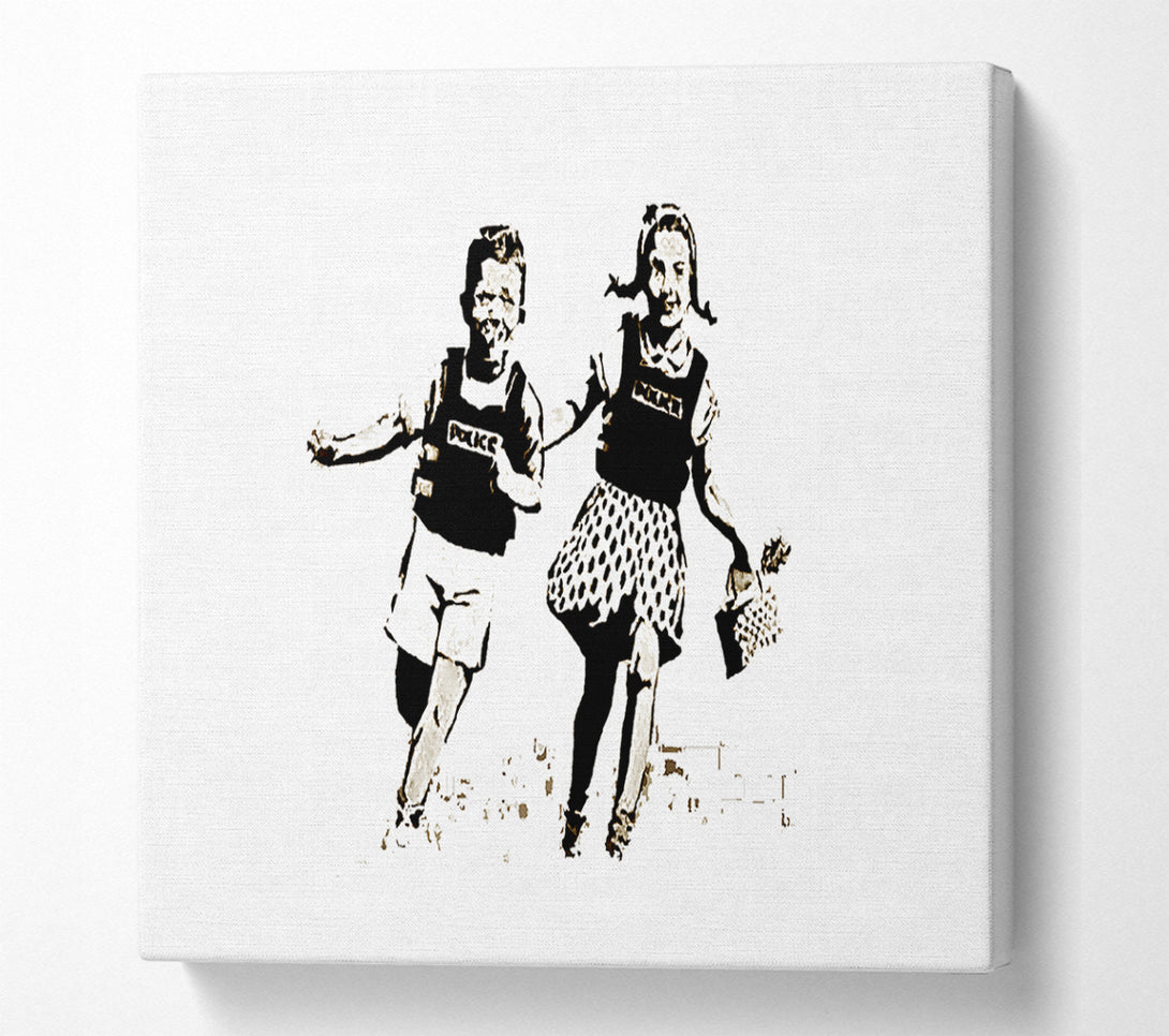  A Canvas Print of Banksy Jack And Jill White Canvas Print