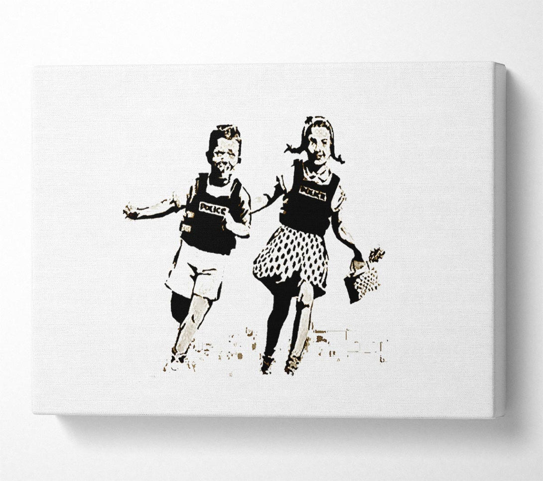  A Canvas Print of Banksy Jack And Jill White Canvas Print