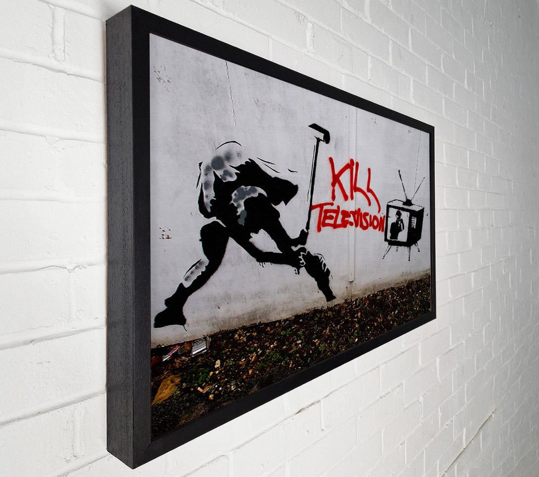  A Canvas Print of Banksy Kill Tv Canvas Print