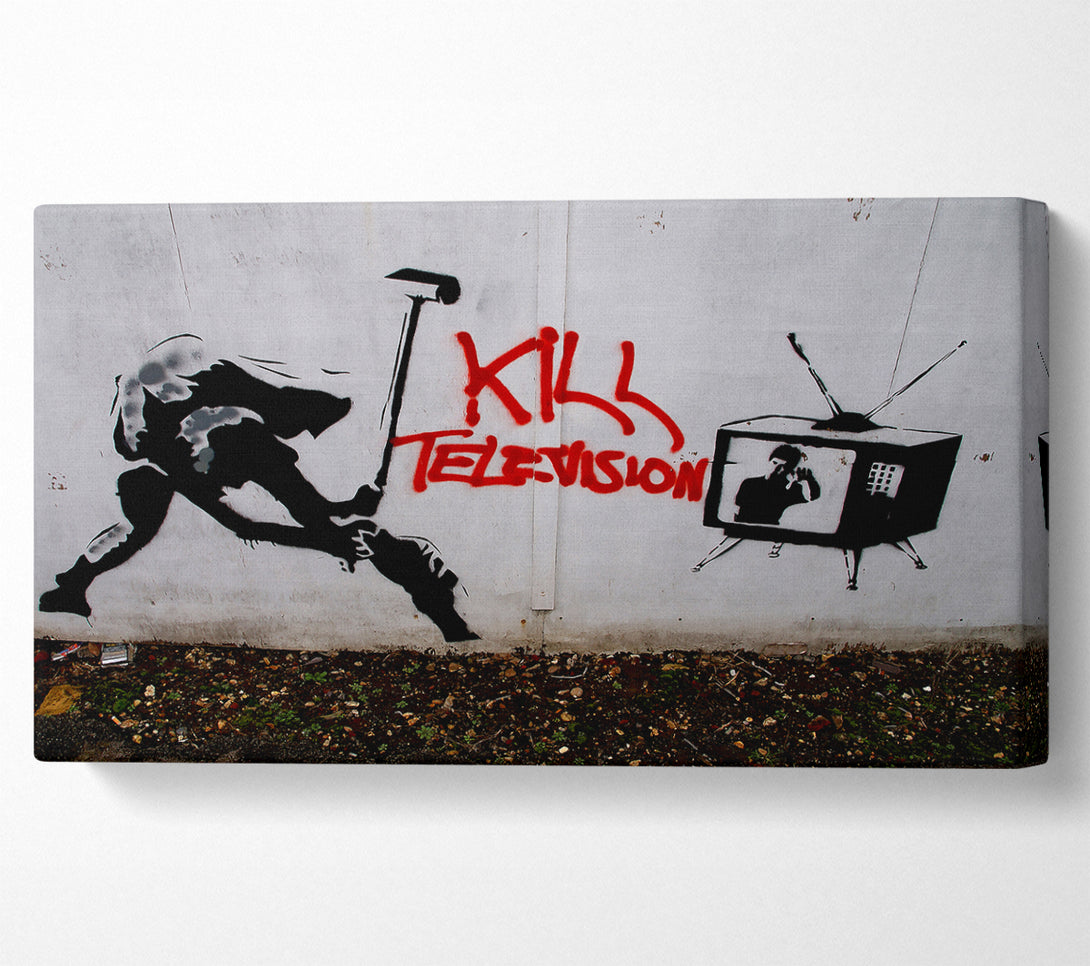  A Canvas Print of Banksy Kill Tv Canvas Print