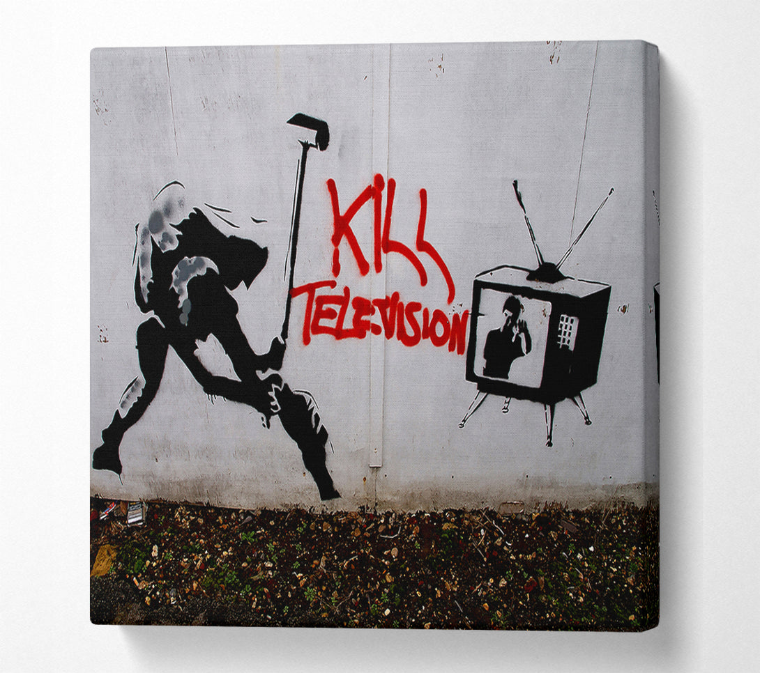  A Canvas Print of Banksy Kill Tv Canvas Print