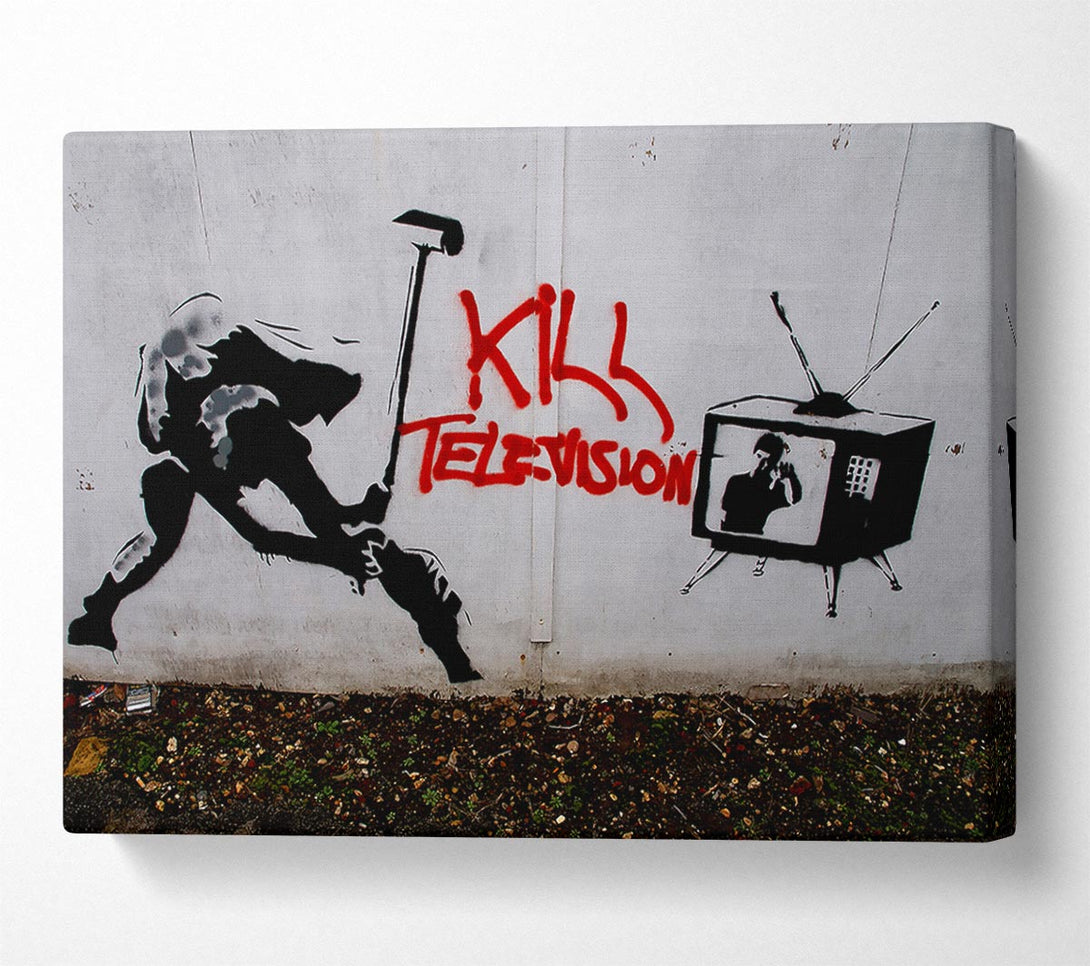  A Canvas Print of Banksy Kill Tv Canvas Print