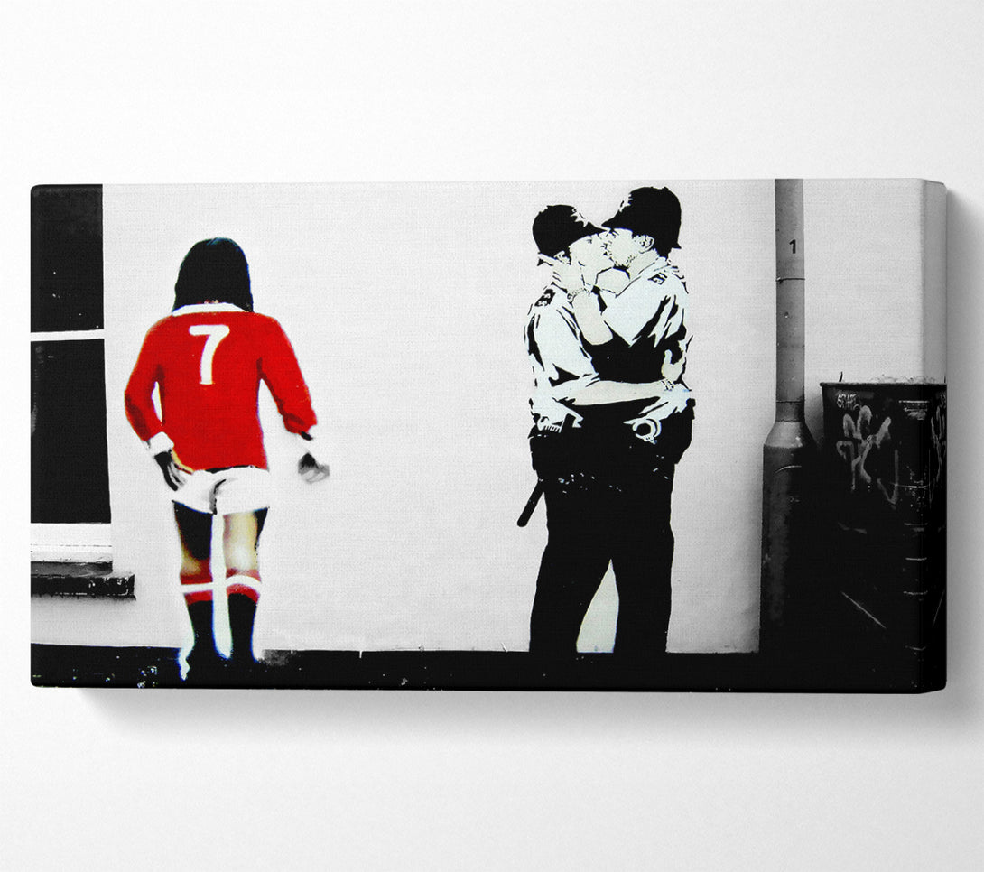  A Canvas Print of Banksy Kissing Coopers Football Canvas Art