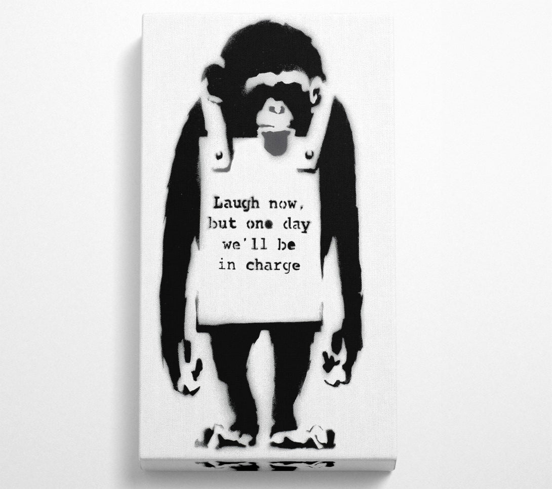  A Canvas Print of Banksy Laugh Now Monkey Canvas Wall Art