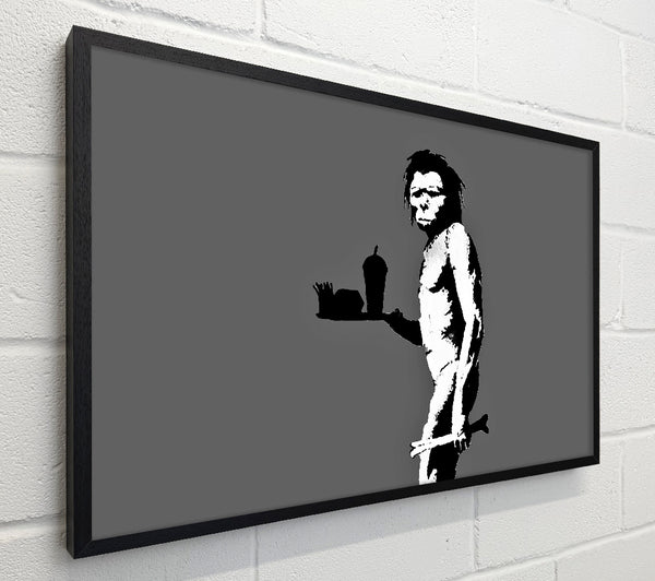Banksy Mcdonalds Caveman Grey