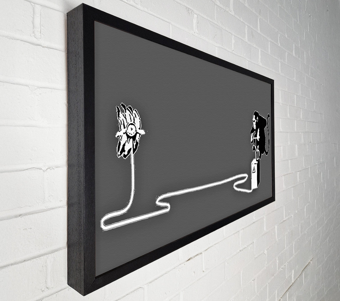  A Canvas Print of Banksy Monkey Banana Blaster Grey Canvas Art