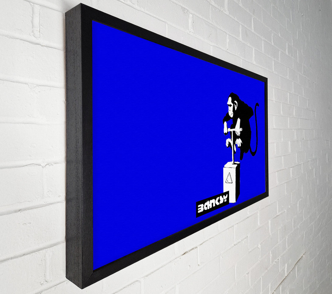  A Canvas Print of Banksy Monkey Detonator Blue Canvas Art