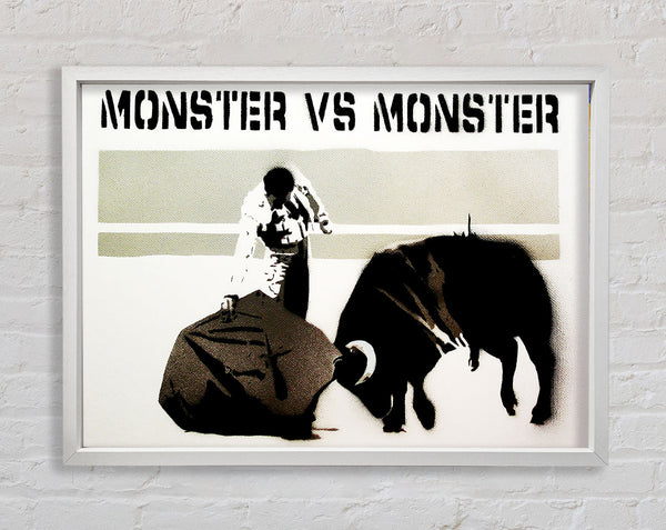 Banksy Monster Vs Monster Framed Print