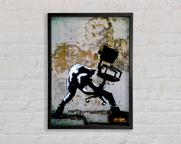 Banksy Office Chair Framed Print