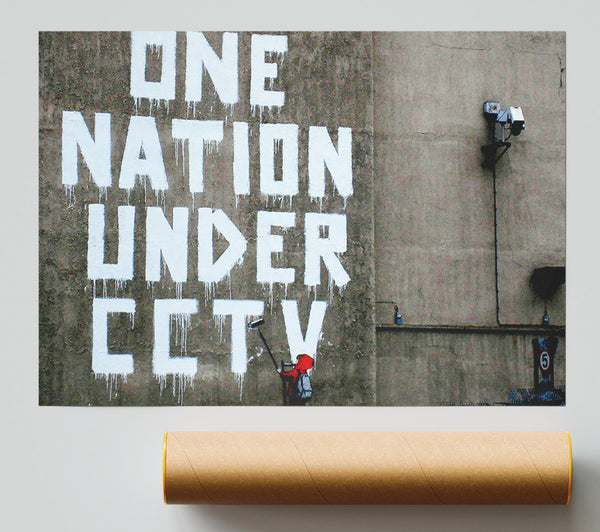 Banksy One Nation Under Cctv Giclee Print