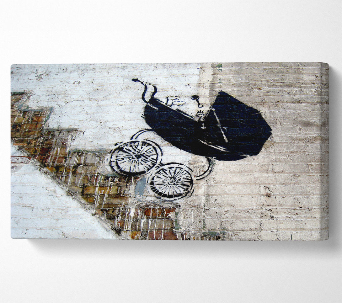 A Canvas Print of Banksy Pram Stairs Canvas Art