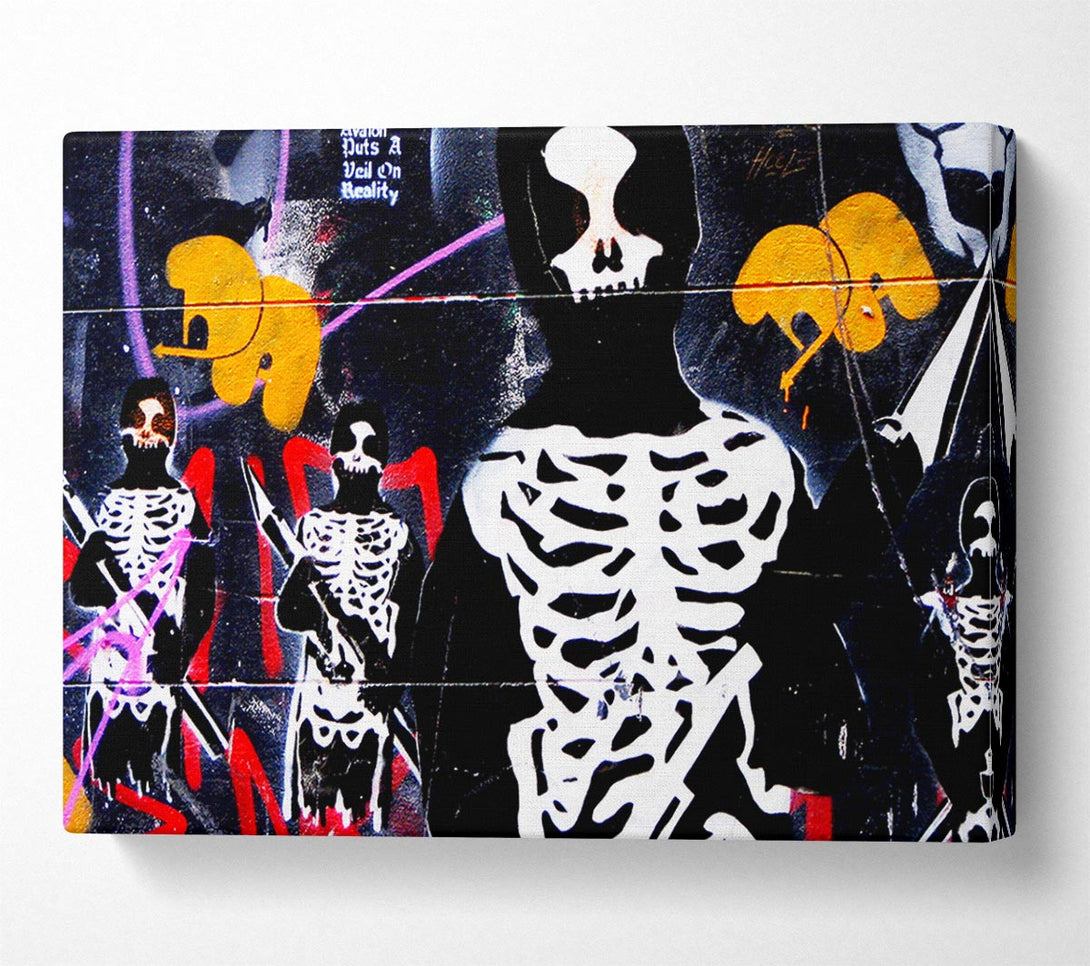  A Canvas Print of Banksy Skeleton Army Canvas Print