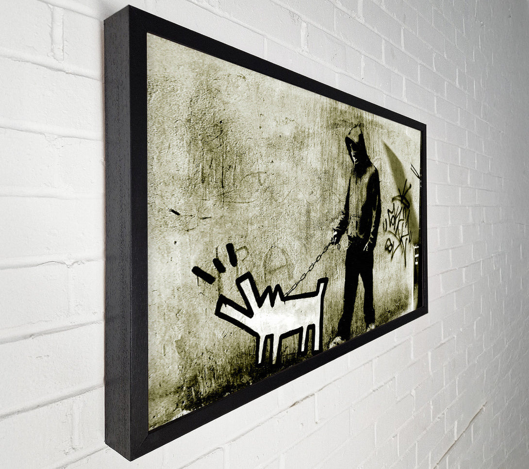  A Canvas Print of Banksy Haring Dog Canvas Wall Art
