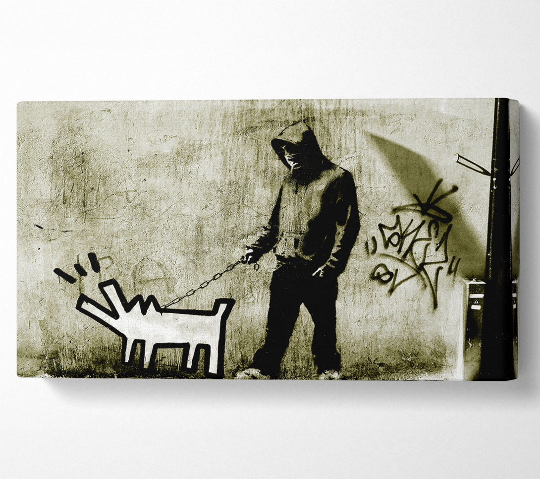  A Canvas Print of Banksy Haring Dog Canvas Wall Art
