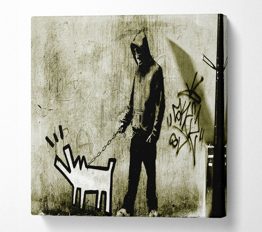  A Canvas Print of Banksy Haring Dog Canvas Wall Art