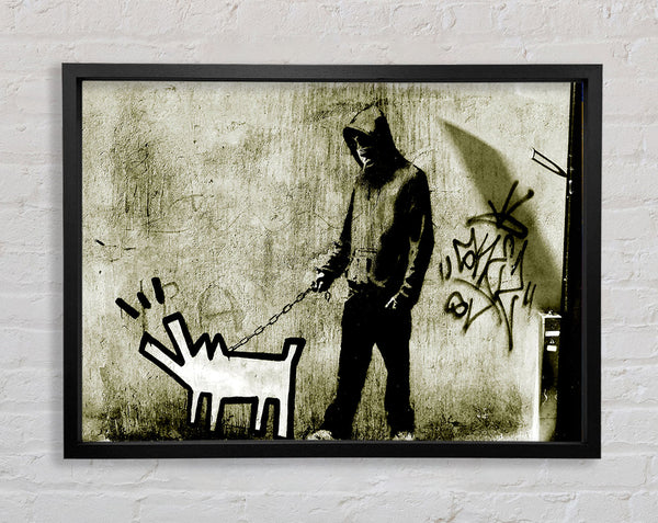 Banksy Haring Dog Framed Print