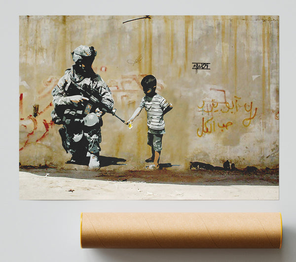 Banksy Soldier Flower Gun Boy Giclee Print