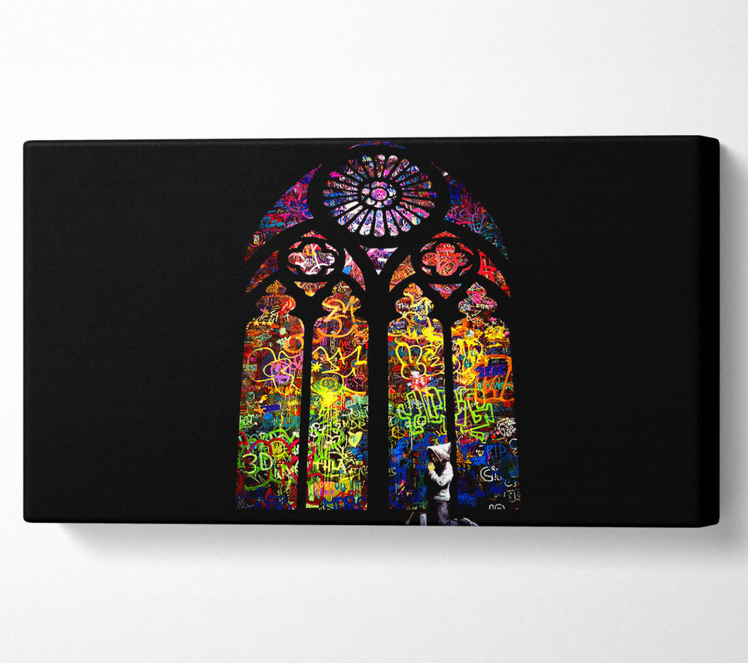  A Canvas Print of Banksy Stained Glass Canvas Art