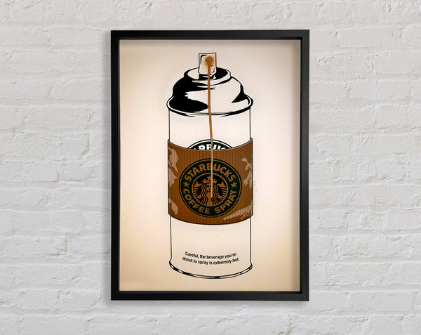 Banksy Starbucks Coffee Spray Framed Print