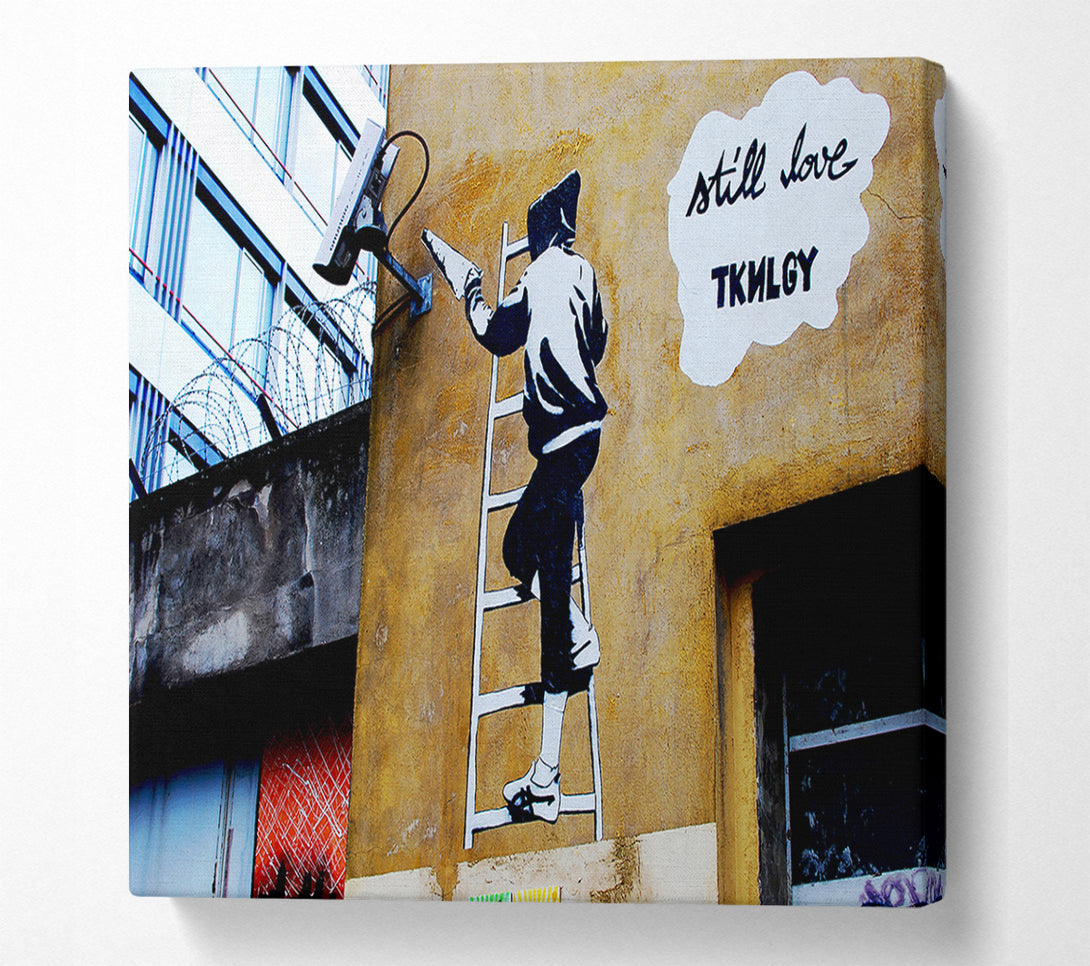  A Canvas Print of Banksy Still Love Tknlgy Canvas Art