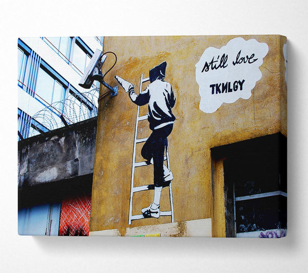  A Canvas Print of Banksy Still Love Tknlgy Canvas Art