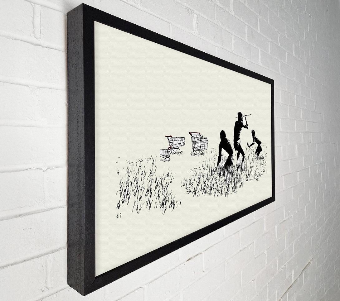  A Canvas Print of Banksy Trolley Hunters Cream Canvas Print