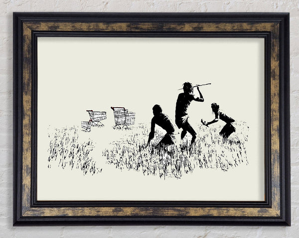 Trolley Hunters Cream Framed Print