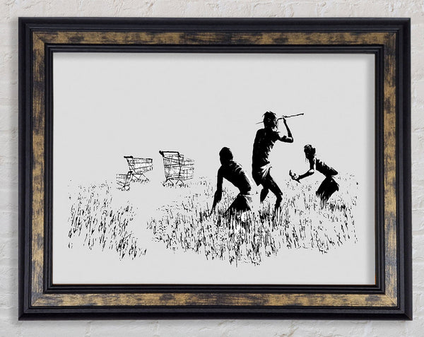 Trolley Hunters Grey Framed Print