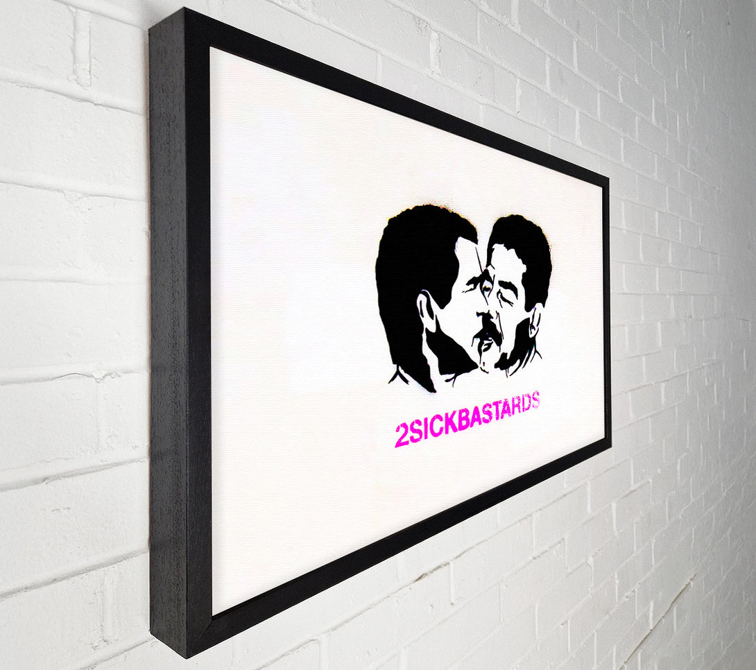  A Canvas Print of Banksy Two Sick White Canvas Art