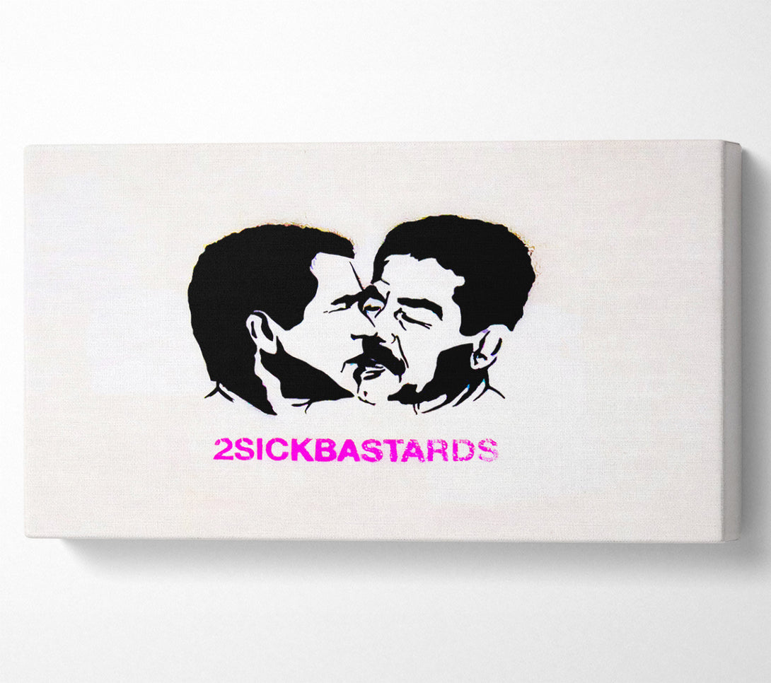  A Canvas Print of Banksy Two Sick White Canvas Art