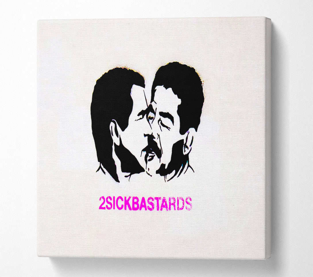  A Canvas Print of Banksy Two Sick White Canvas Art