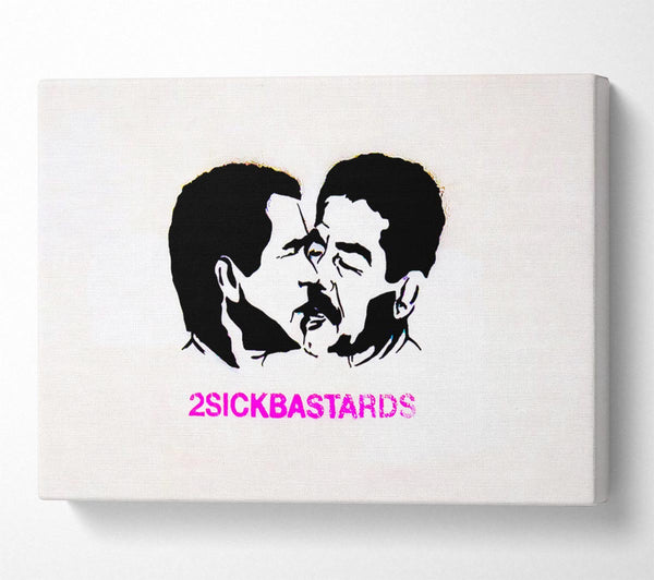  A Canvas Print of Banksy Two Sick White Canvas Art