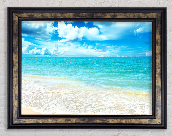 Turquoise Paradise Beach Framed Print