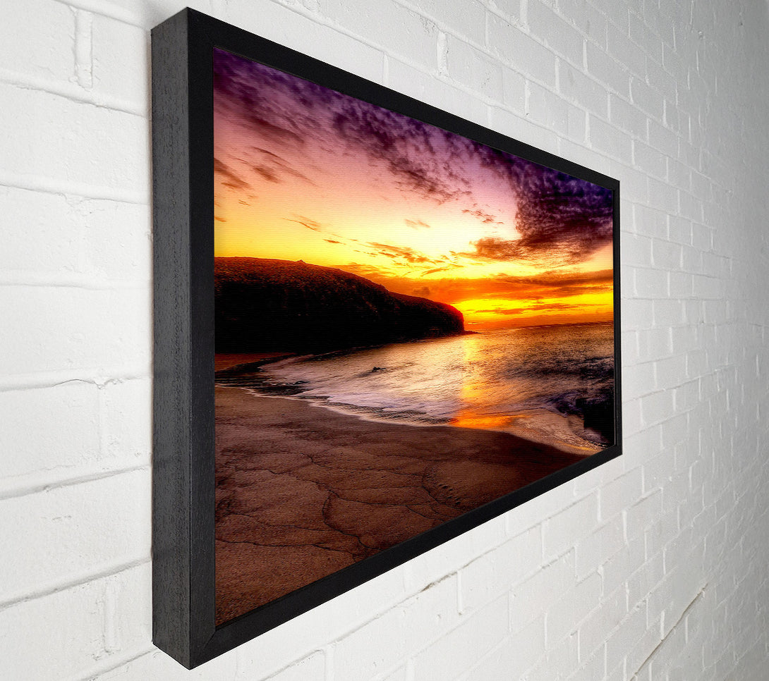  A Canvas Print of Stunning Ocean Beach At Sunset Canvas Wall Art