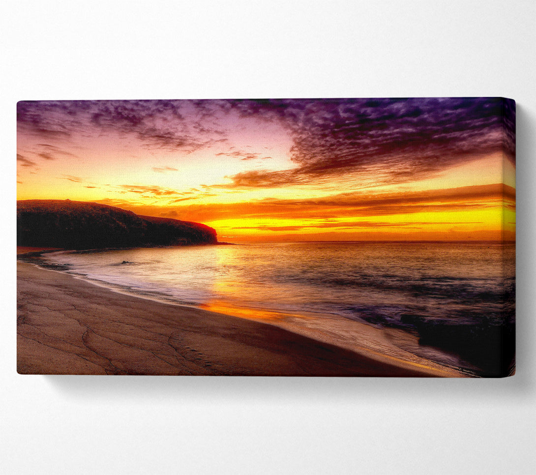  A Canvas Print of Stunning Ocean Beach At Sunset Canvas Wall Art