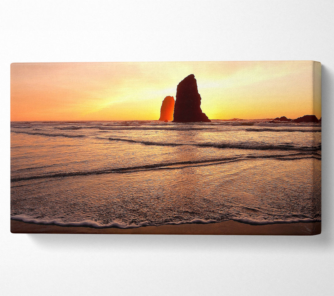  A Canvas Print of Beach Rock Sunrise Canvas Art