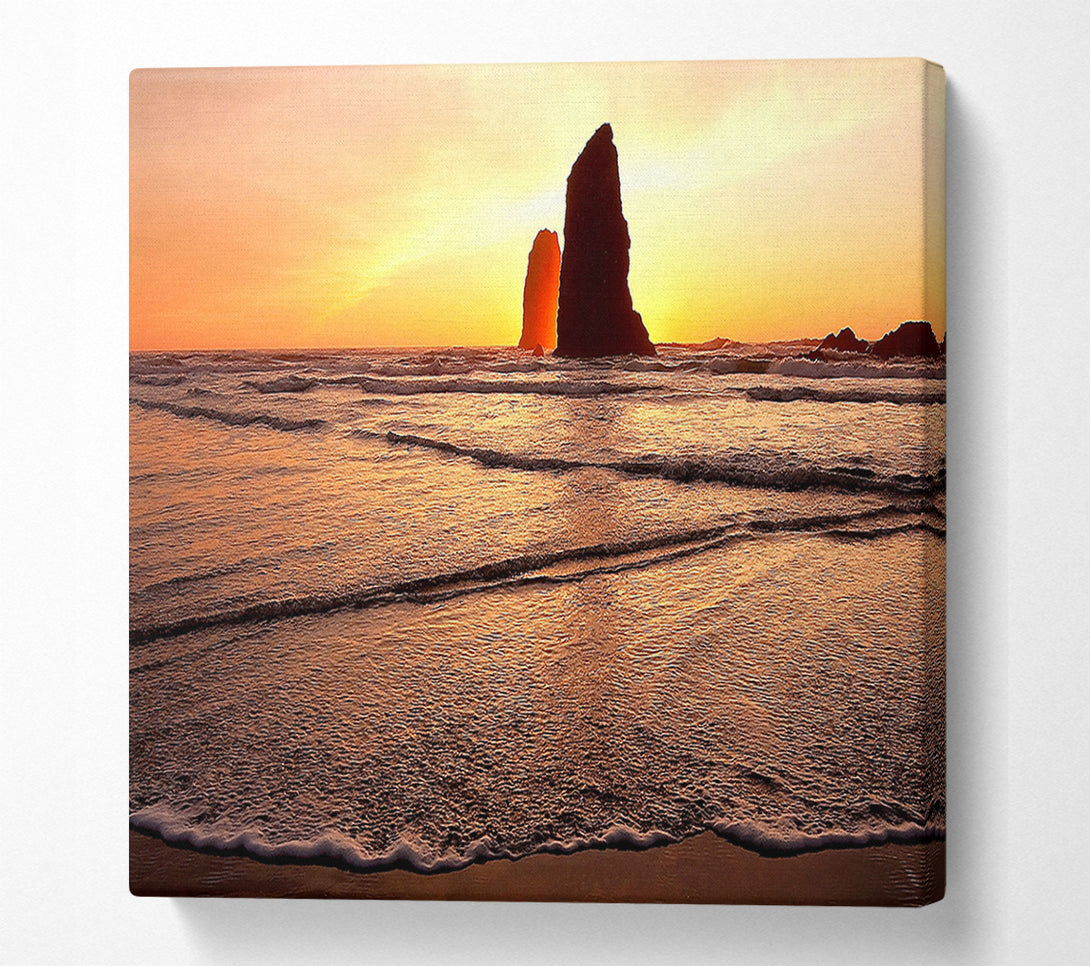  A Canvas Print of Beach Rock Sunrise Canvas Art