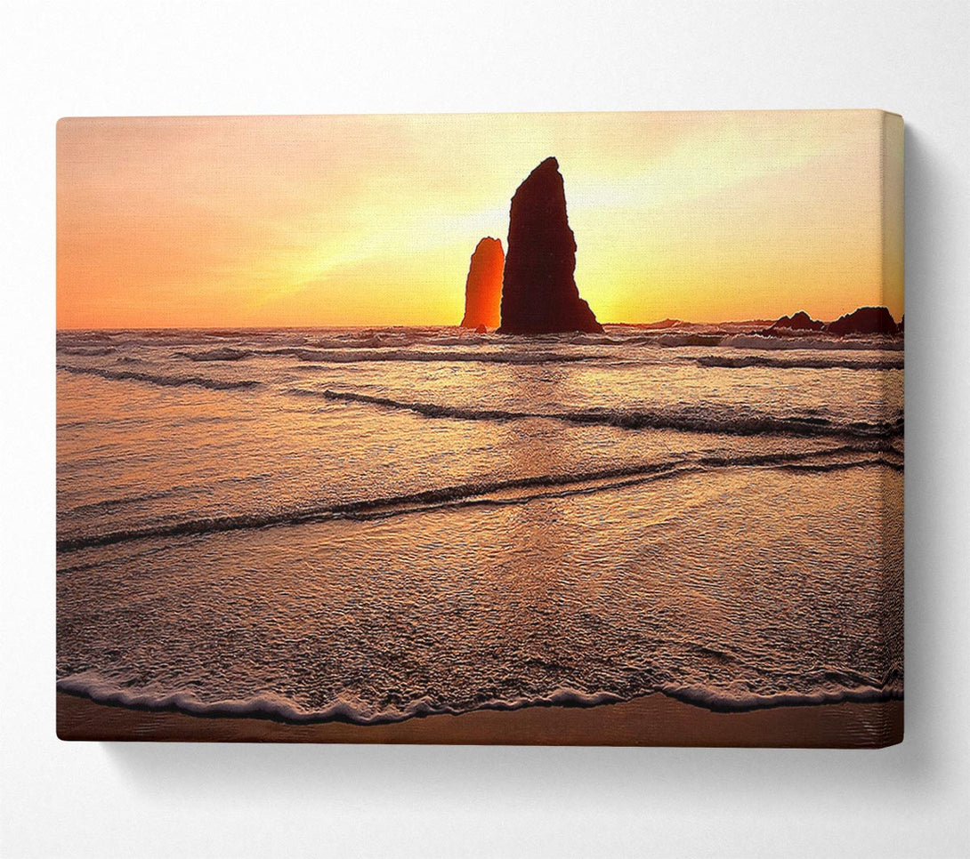  A Canvas Print of Beach Rock Sunrise Canvas Art