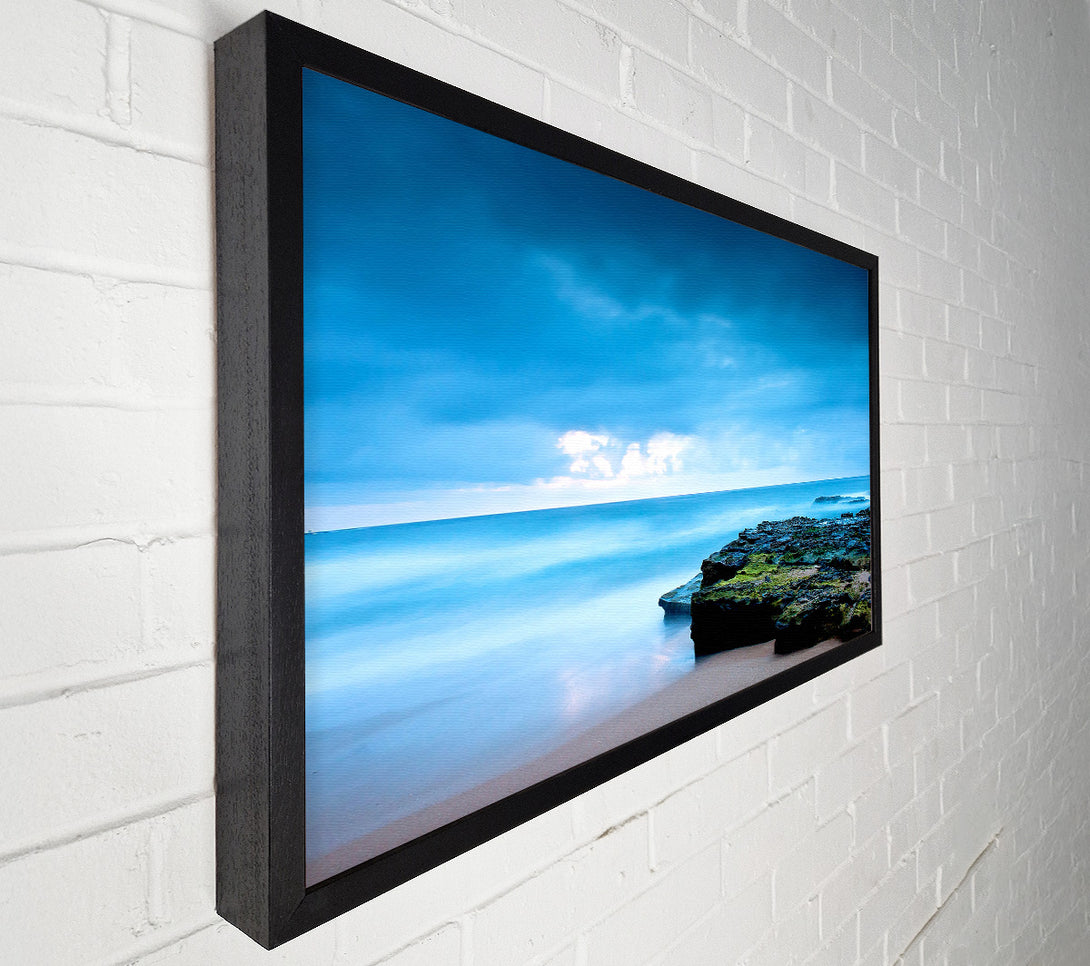  A Canvas Print of Beach Shore Blues Canvas Wall Art