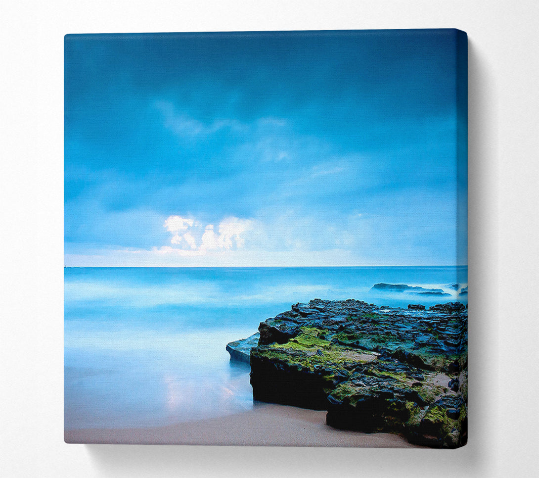  A Canvas Print of Beach Shore Blues Canvas Wall Art
