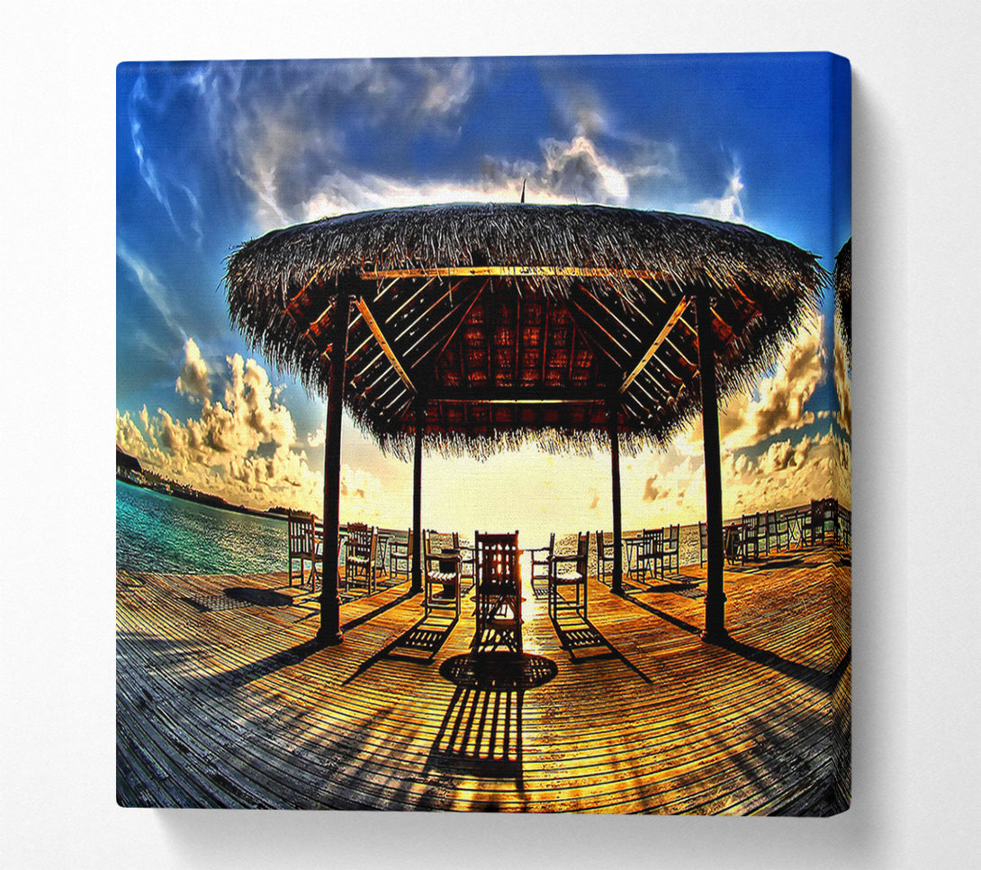  A Canvas Print of Watching The Sunset With Friends Canvas Wall Art