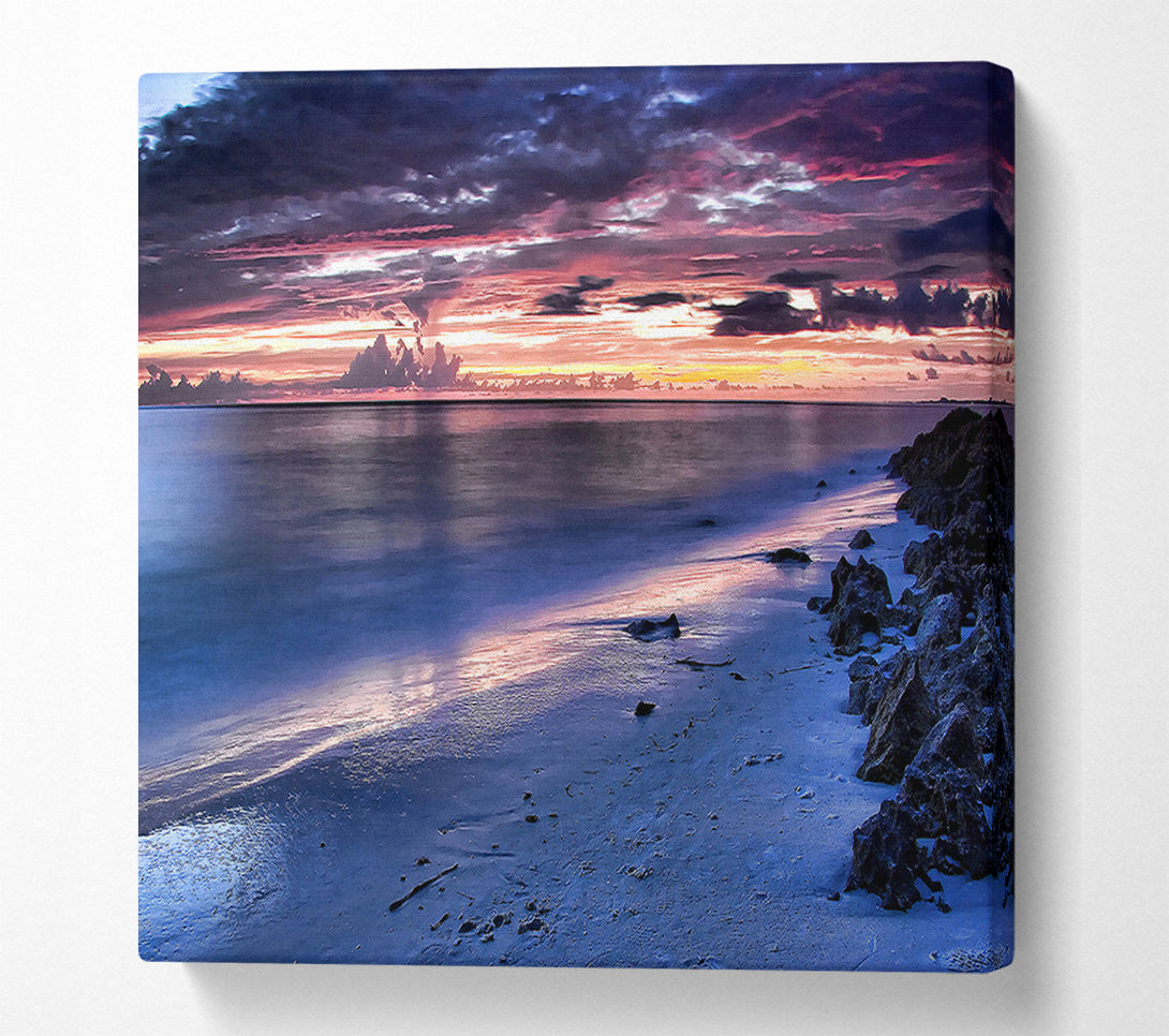  A Canvas Print of Beautiful Beach Sunset Canvas Art