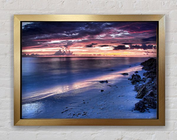 Beautiful Beach Sunset Framed Print