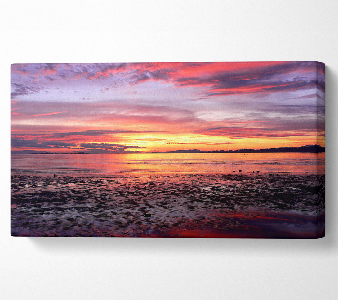  A Canvas Print of Pebbles In the Morning Sunrise Canvas Print