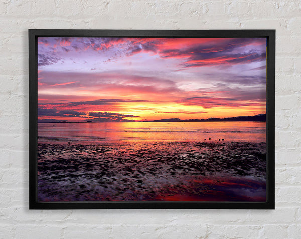 Pebbles In the Morning Sunrise Framed Print