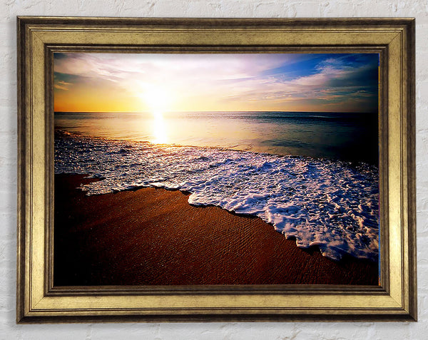 Ebb Of The Ocean Sun Framed Print