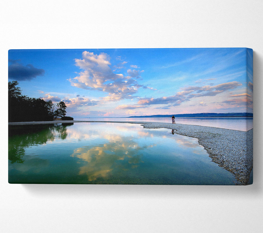  A Canvas Print of Reflections Of The Evening Clouds Canvas Wall Art